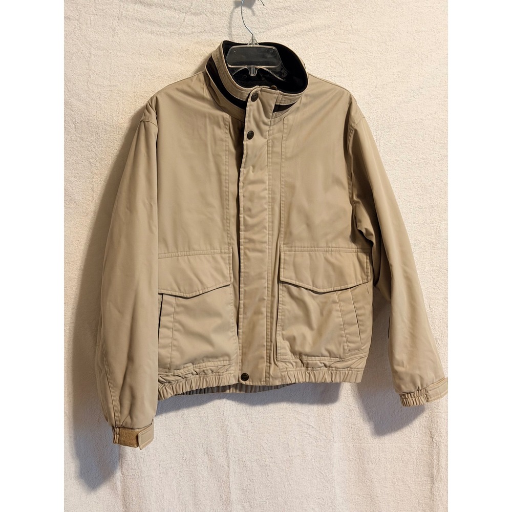 Pacific Trail Mens Khaki Tan Fleece Lined Bomber Jacket Size M 0124G6